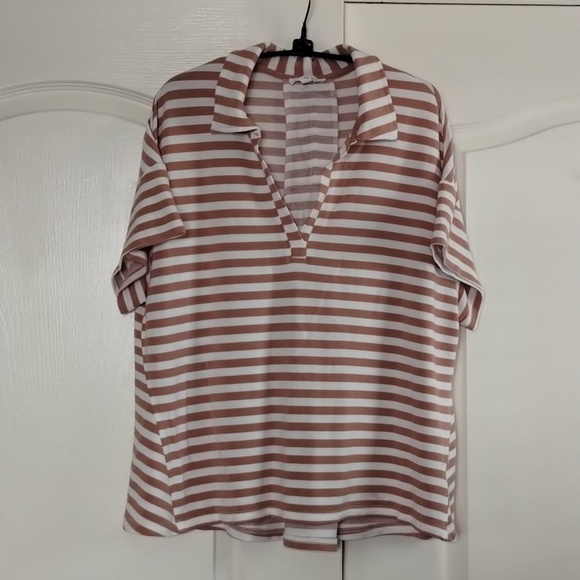 Jane and Delancey Tops - Jane + Delancey Women's stripe Pull On V-Neck Blouse Large